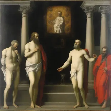 The controversial painting sacrilegiously portrayed religious figures in a scandalous manner.