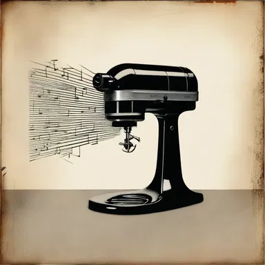 The artist used a mixer to blend various musical elements together in his avant-garde composition.