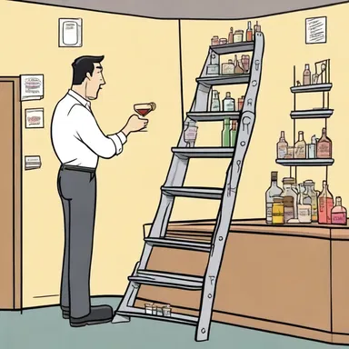 Why did the bartender bring a ladder to the party? Because he heard the drinks needed a good mixer!