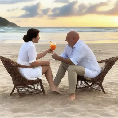 As the sun set, they enjoyed a romantic evening on the beach, sipping cocktails made with the finest mixer.