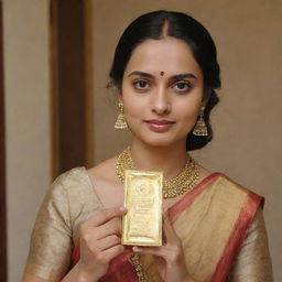 Aambani with gold bar