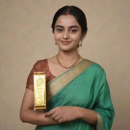 Aambani with gold bar