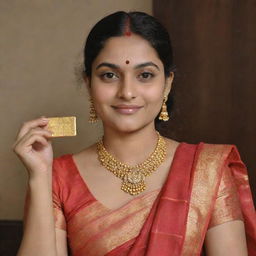 Aambani with gold bar