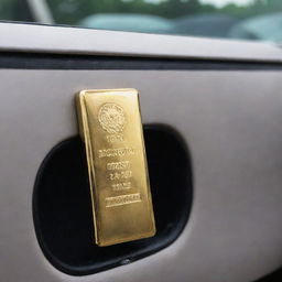 gold bar in car inin bugati