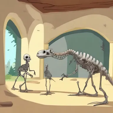 The cartoon depicted a hilarious scenario where the characters mistakenly entered an ossiferous museum and stumbled upon animated dinosaur skeletons that came to life.