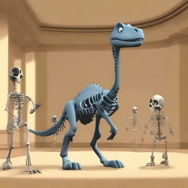The cartoon depicted a hilarious scenario where the characters mistakenly entered an ossiferous museum and stumbled upon animated dinosaur skeletons that came to life.
