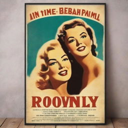 A vintage style movie poster, beautifully crafted with vibrant colors and a touch of old-world charm