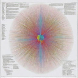 Generate a vibrant and complex scientific image with plenty of space for writing and annotations.