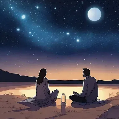 The couple enjoyed a romantic evening under the starry sky, discussing scientific theories and marveling at the wonders of the universe.