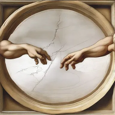 The painting 'The Creation of Adam' by Michelangelo depicts the moment when God's hand and Adam's hand are about to touch, symbolizing the chemical attraction between humans and the divine.