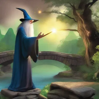 As the wizard performed his spell, the power of his magic caused the bridge to sag down.
