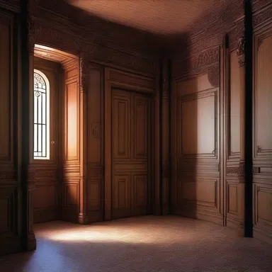 In the novel, the protagonist discovered a secret room of the old mansion with walls made of balata wood.