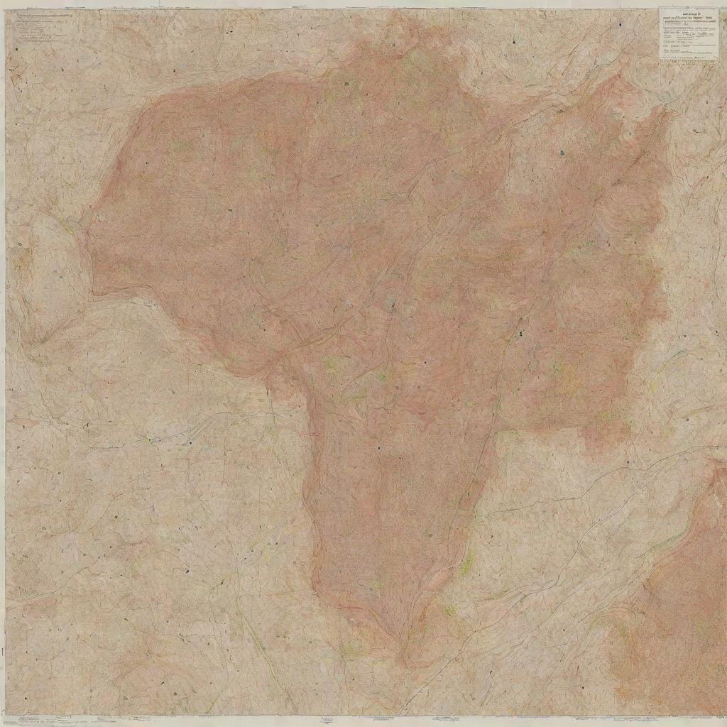 A detailed topographical map of a surveyed land area, annotated with registration tags and distinctive features