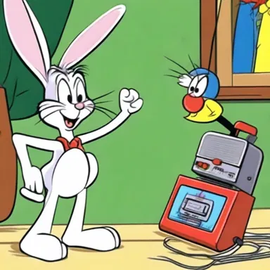 In the Looney Tunes cartoon, Bugs Bunny cleverly outwits his adversaries by jamming their communication devices with his own makeshift jamming device.