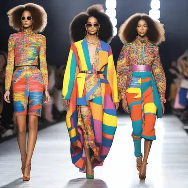 The fashion designer showcased a unique and bold style, incorporating vibrant colors and unconventional patterns, which created a visual jamming effect on the runway.