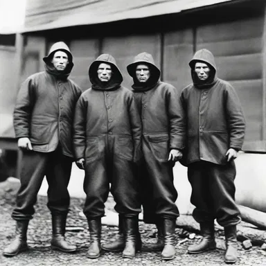 During the gold rush era, miners in the Klondike wore heavy outerwear to protect themselves from the freezing temperatures.