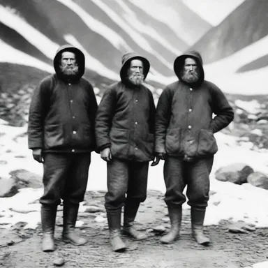 During the gold rush era, miners in the Klondike wore heavy outerwear to protect themselves from the freezing temperatures.