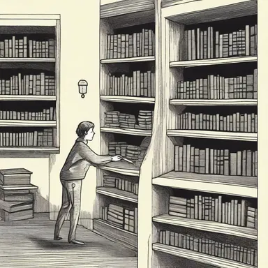 In the novel, the character used a scratch awl to mark the secret passage hidden behind the bookshelf.