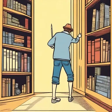 In the novel, the character used a scratch awl to mark the secret passage hidden behind the bookshelf.