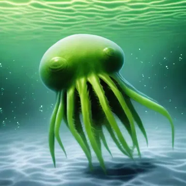 In the science fiction novel, the protagonist was transformed into a euglena-like creature with the ability to swim effortlessly through water.