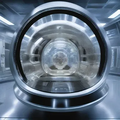 In the science fiction movie, the spaceship had a high-tech transparent cowling that protected the advanced engine.