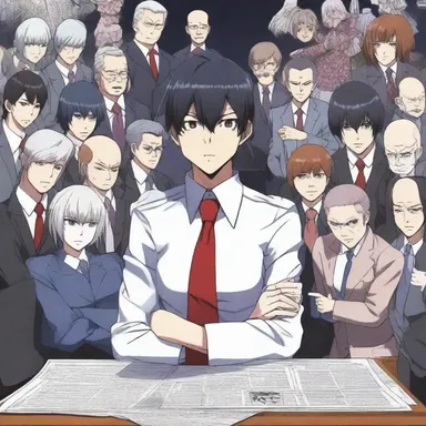 In the anime series, the protagonist uncovers a corrupt network of machine politicians who manipulate elections for their personal gain.