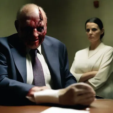 The horror movie revolves around a machine politician who uses his power to cover up a series of gruesome crimes committed by his associates.