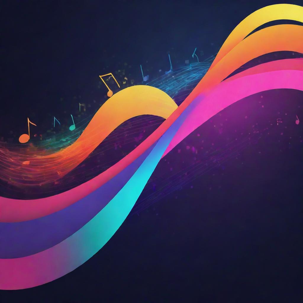 Generate a vibrant and expressive music thumbnail showcasing the essence of melody and rhythm.