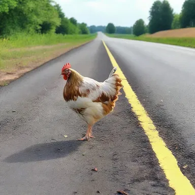 Why did the chicken falter at the edge of the road? It couldn't decide if it should cross or not!