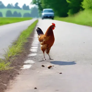 Why did the chicken falter at the edge of the road? It couldn't decide if it should cross or not!