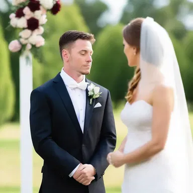 As the nervous groom stood at the altar, he faltered while reciting his heartfelt vows to his bride.