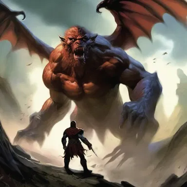 As the hero faced the daunting task of fighting the monstrous creature, his courage started to falter, but he refused to give up.