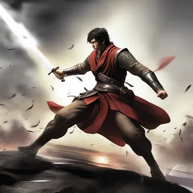 In the intense battle scene, the protagonist's resolve began to falter for a moment, but then he regained his determination and countered the enemy's attack.