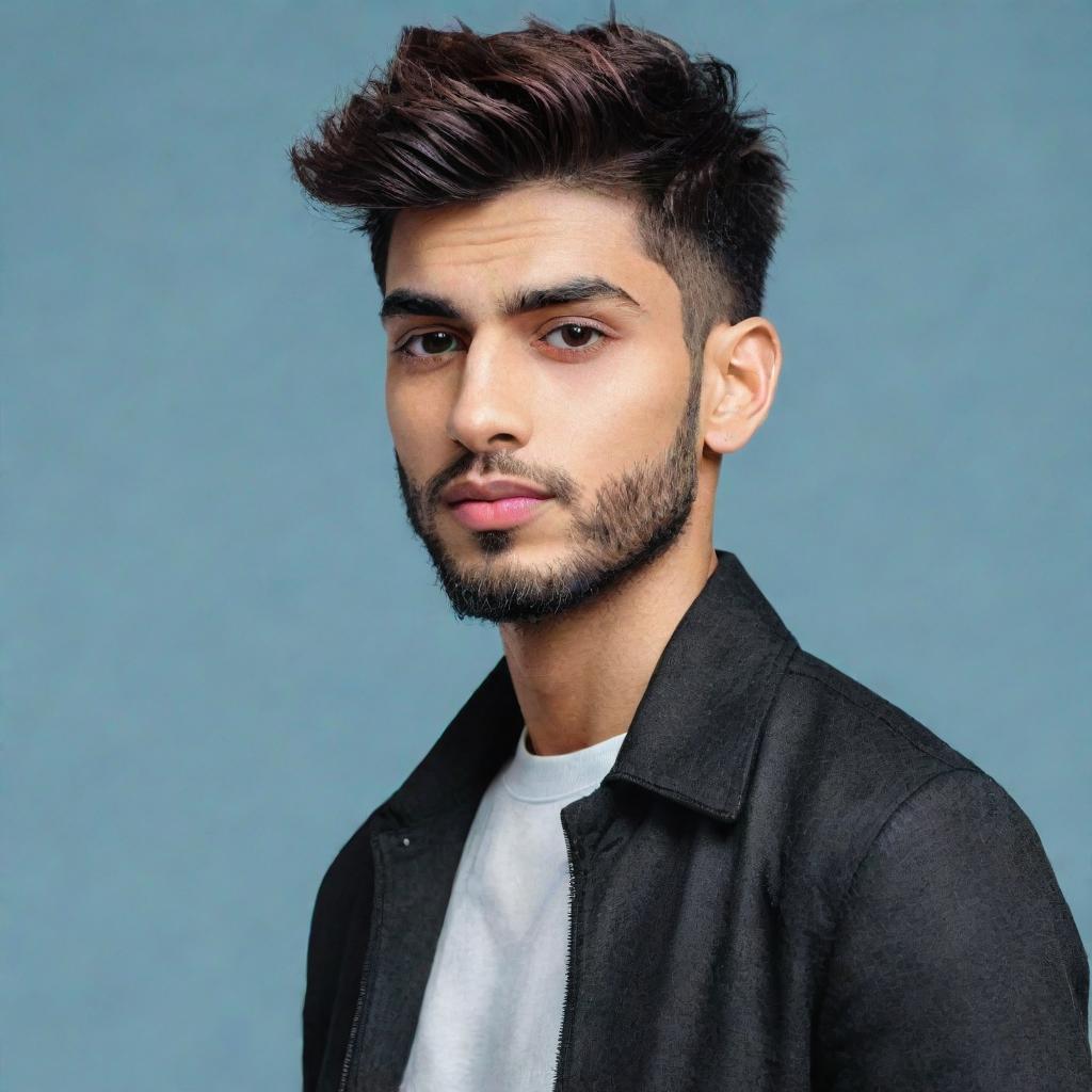 An impressive Instagram profile background featuring a stylish design indicating the profile name 'Raja Zayn', along with an attractive image of a boy.