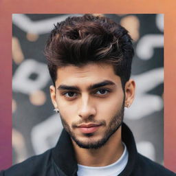 An impressive Instagram profile background featuring a stylish design indicating the profile name 'Raja Zayn', along with an attractive image of a boy.