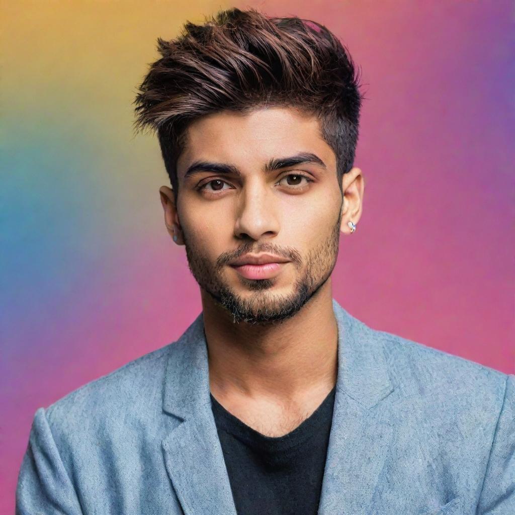 An impressive Instagram profile background featuring a stylish design indicating the profile name 'Raja Zayn', along with an attractive image of a boy.