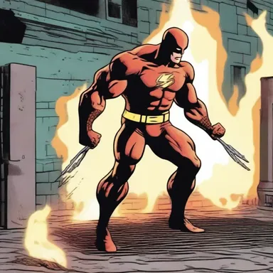 In the comic book series, the superhero used their super strength to lift an entire grate filled with burning coals and threw it at the villain.