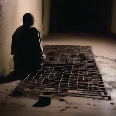 In the horror movie, the protagonist heard a terrifying grate emanating from the dark basement.