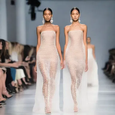 The fashion designer used a unique fabric that would grate softly when the models walked down the runway, creating a distinct and memorable sound.