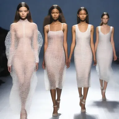 The fashion designer used a unique fabric that would grate softly when the models walked down the runway, creating a distinct and memorable sound.