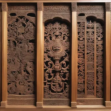 The artist painstakingly grates intricate designs into the wooden beams, creating a unique and visually stunning architectural feature.