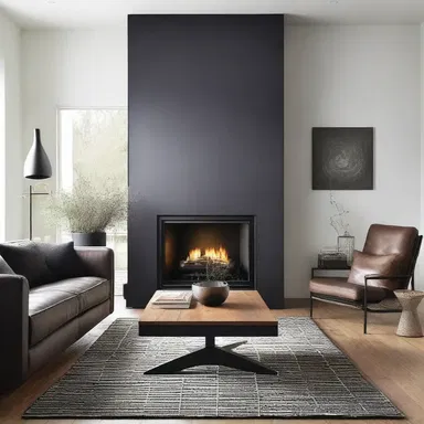 The fireplace grate adds a stylish touch to the overall design of the living room.