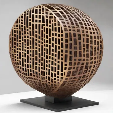 The artist created an abstract sculpture using various materials, including a grate, to convey a deeper meaning.