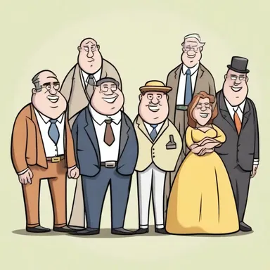 In a cartoon depicting social stratification, the characters are divided into different classes based on their wealth and status.