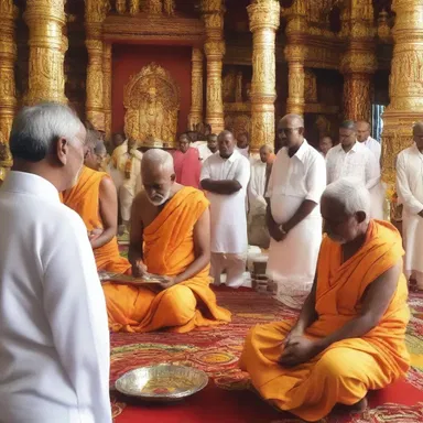 The spiritual chants at the temple were trilled by the devotees with utmost devotion.