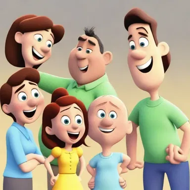 In the cartoon, the co-referent characters used similar gestures to express their emotions.