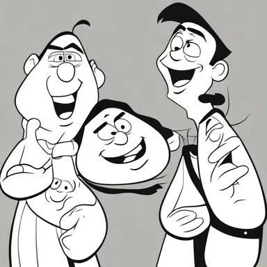 In the cartoon, the co-referent characters used similar gestures to express their emotions.