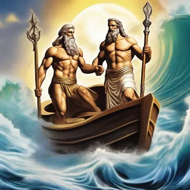 According to Greek mythology, Zeus and Poseidon are co-referent deities as they are both considered gods of the sea.