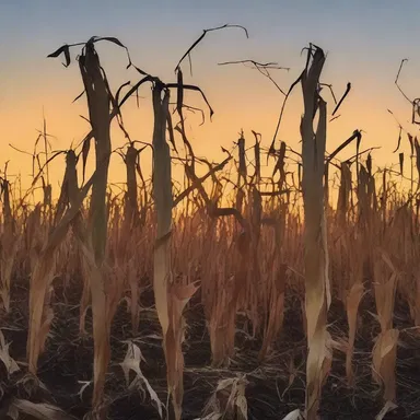 As the sun set, the haunted corn stalks in the field came alive and chased after the group of teenagers.