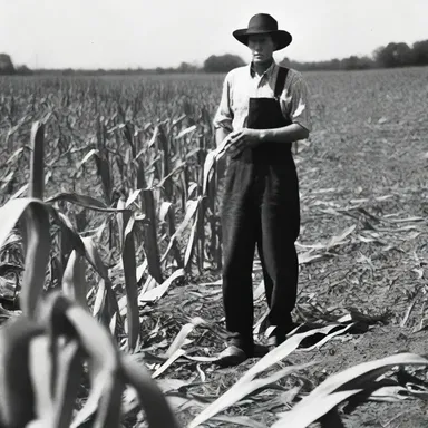 During the Great Depression, farmers relied on corn stalks as a vital food source.